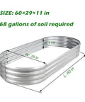 Five Foot Oval Raised Garden Bed Made From Galvanized Steel With GRS Certified Recycled Material Outdoor Planter Box dimensions