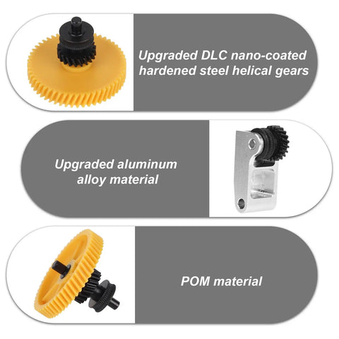 Upgraded Pro Grade DLC Nano Coated Extruder Gear Kit For Bambu Lab X1 P1 Series 3D Printers With Full Drive Gear Driven Gear And Integrated Bearings For Easy Maintenance And Smooth Filament Feed On X1C X1E P1P P1S, DLC steel gears