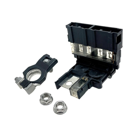 Heavy Duty Positive Battery Fuse Fusible Link With Terminal Direct Bolt On Swap For 2015 Juke And 2007 To 2012 Sentra featuring connectors and hardware.