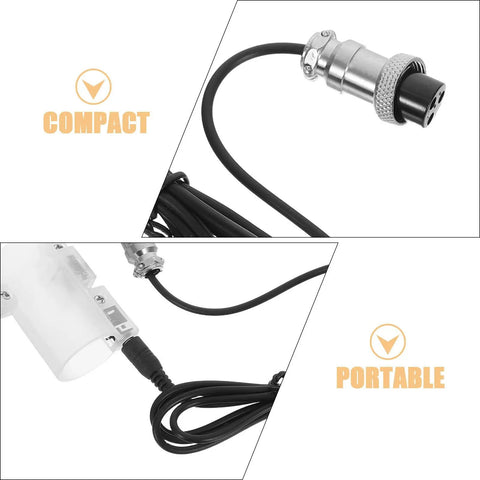Hand Switch For Fluid Dispensing Machines With 3 Pin Wired Manual Trigger Handle Durable Compact Lightweight Plastic Replacement Part For Workshop And Assembly Line Use Easy Install Replacement Part For Quick Fix On The Shop Floor, black cable and metal connector