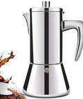 12 Cup Thickened 304 Stainless Steel Moka Pot Stovetop Espresso Maker For Induction Kickass Cafeteras Italian Percolator Mocha Coffee Machine 600ml 20oz Durable Handle Built For Home And Camping
