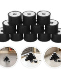 Double Ended M8 Double Threaded Rubber Shock Absorber Mounts, 12 Pack, Heavy Duty vibration mounts shown stacked with M8 threaded metal inserts