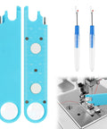 3 In 1 Needle Threader With Magnifier For Sewing, Quick Threading Tool With Magnetic Mount And Integrated Ruler, Anti Prick Kit