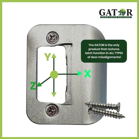 Door Strike Plate With Screws Satin Nickel 2 1/4 by 1 3/4 Universal Latch Restorer Alloy Steel Lock Hardware shown with screws