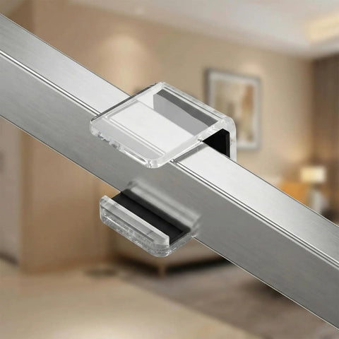 Clear acrylic 2 Pack Hockey Stick Wall Mount Rack Duo, Horizontal Display Holder with anti-scratch pad on metal bar.