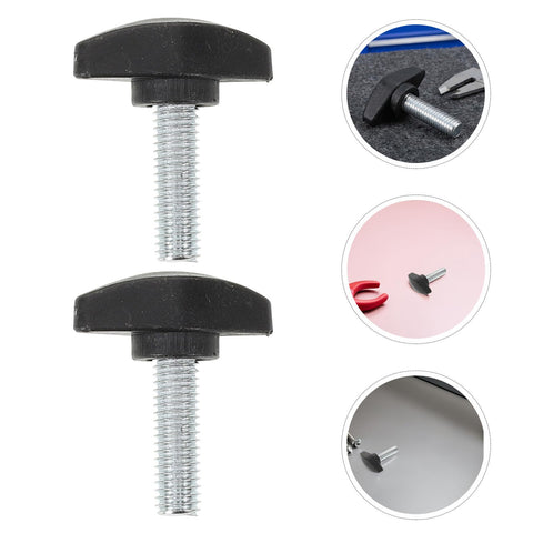 Adjustable Tee Wing Thumb Screws M8x25mm T Shaped Knobs with Black Grip Handle, shown in various settings.