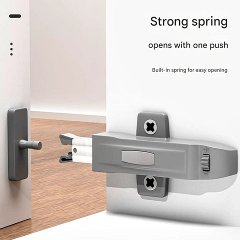 Push Latches With Rebound Locking Device For Cabinets And Drawers, Touch Open Catches Without Handles, Easy Quick Install shown