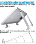Adjustable Tilt Solar Panel Mount Brackets Aluminum Alloy For Flat Roofs RV Boats And Off Grid Installations Up To 400W Panels 15 To 30 Degree Tilt Mounting Support Silver Mount Only with adjustable arms shown from side angle.