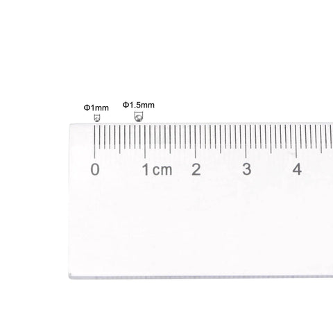Two Size Set 1mm And 1.5mm Precision Pro Grade Stainless Steel Bearing Balls G25, 304 Stainless, 1000 Pieces 500 Each Size, Corrosion Resistant, Heat Resistant, Ideal For Precision Machinery, DIY Projects, Industrial Equipment, with 1mm and 1.5mm balls on ruler