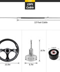 Boat Steering System With Thirteen Foot Cable Outboard Steering Kit Three Quarter Inch Standard Tapered Shaft Beefed Up Wheel