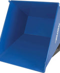 Super Top Notch Heavy Duty Steel Self Dumping Forklift Hopper With Straight Up Bump Release, blue interior, for waste disposal.