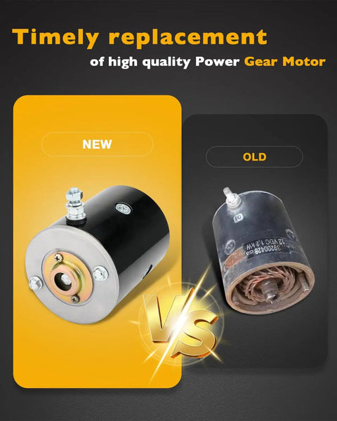 Comparison of new and old Heavy Duty 12 Volt Hydraulic Pump Motor Replacement For RV Motor Home Levelers And MTE Hydraulic Systems With Slotted Shaft