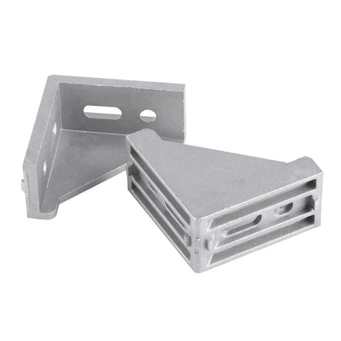 Sturdy Aluminum Corner Bracket Set 58x58x28mm L Shaped Right Angle Braces With 4 Oval Mounting Holes 5 Pack For Door Window
