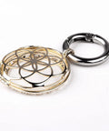 Gold Metal AirTag Protective Case And Key Ring Holder for Apple AirTag 2021, decorative open lattice design with secure clip.