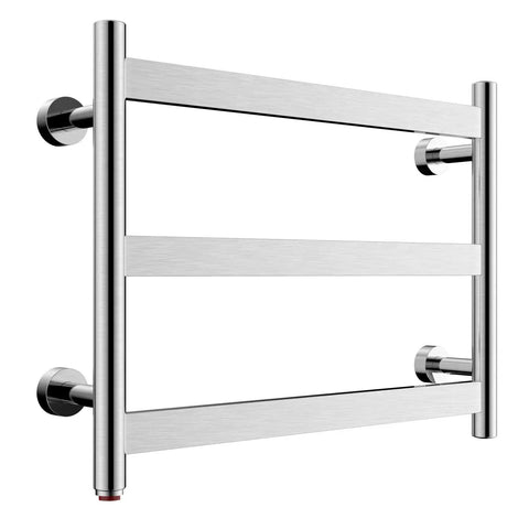 Three Bar Towel Warmer Dryer For Bathroom Wall Mounted Plug In Towel Heater In Brushed Stainless Steel Energy Efficient 60W