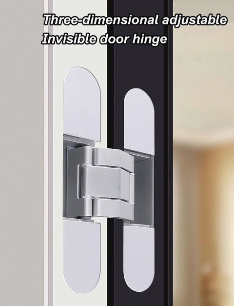 Side view of heavy duty invisible door hinge, 3D adjustable concealed hinges for secret doors, gold finish, 110x130mm.