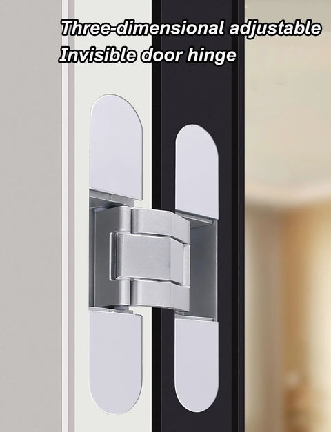 Close-up of Dead Quiet Concealed Door Hinges 2 Pack Crafted From Sturdy Zinc Alloy with a three-dimensional adjustable design.