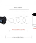 Diagram showing Two Pack JSN SR04T Ultrasonic Distance Sensor Module 23 To 500 Cm Waterproof Transducer for Arduino MCU next to wave graphic.