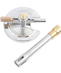Gas Bunsen Burner With Copper Tube Micro Design For Laboratory Use Liquid Gas Fueled Light Burner Adjustable Flame Safe High Temperature Heating Tool For Science Labs, showing dismantled parts: base and copper tube.