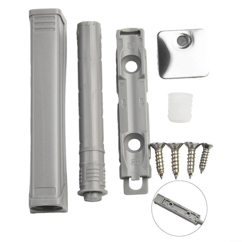 Push To Open Drawer Door Catch With Magnetic Tip Latch Soft Close And Touch Release For Cabinets Wardrobes Cupboards And Camper Storage Solutions Long Lasting ABS Gray Finish components