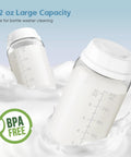 22oz Portable Breast Milk Cooler Bottle with Two BPA-Free Bottles Featuring Measurement Marks in splash, safe for cleaning