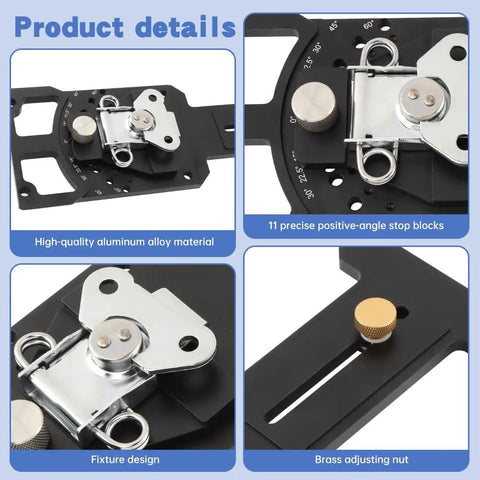 11-Position Adjustable Track Saw Square With CNC Machining For Top Notch Precision Cutting, 60 Degree, 45 Degree, 30 Degree And Other Positive And Negative Angle Stops, Universal Track Saw Accessory For Accurate Miter Cuts And Fast Layouts, aluminum alloy
