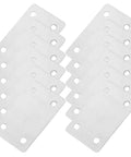 Set Of Twenty Heavy Duty Stainless Steel Flat Mending Plates To Brace Wobbly Wood Shelves and Patch Up Broken Furniture Projects.
