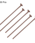 200Pcs Flat Head Pins For Jewelry Making 60Mm Brass Red Copper Head Pins 20 Gauge Beading Supplies For Earring Bracelet Necklace Craft DIY Projects And Bead Stringing, flat head pins