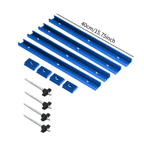 T Slot Miter Track Jig Kit With Knobs For Woodworking Jigs And Fixtures Predrilled Mounting Holes Aluminum Alloy Silvery Finish
