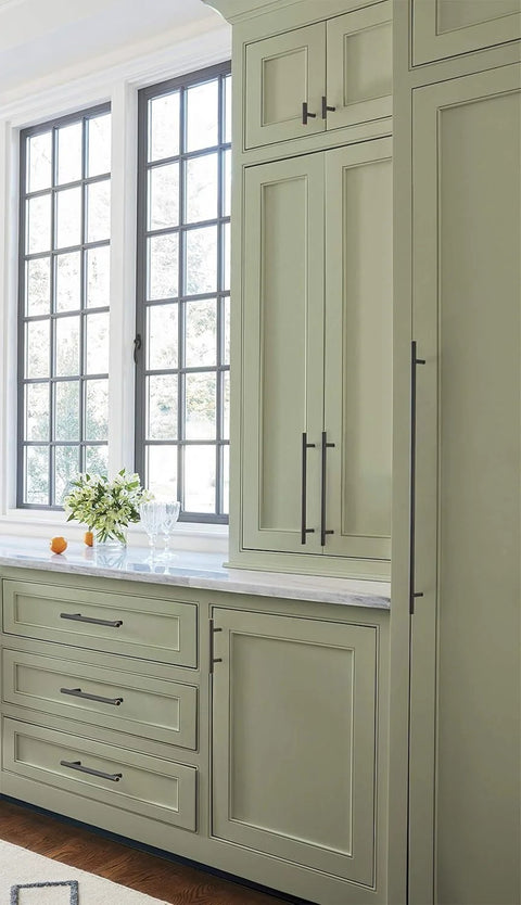 Oil Rubbed Bronze Bar Cabinet Pull 3 Inch Center To Center Contemporary Drawer Handle 5-3/8 Inch Overall Length on kitchen cabinets