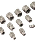 Heavy Duty 3/8 Inch Drive Impact Bolt Nut Extractor Kit With 13 Pcs Lug Remover Twist Socket Tool For Rusted Stuck Fasteners And Anti Rust Coating That Works Like Magic, chrome sockets