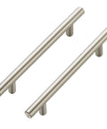 Close-up of 30 Pack Brushed Nickel Cabinet Pulls 7-3/8 Inch Total Length 1/2 Inch Diameter 5 Inch Center to Center for Kitchen Cabinets and Drawers.