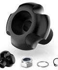 Brand New Top Rated Heavy Duty Black Plastic Trailer Jack Handle Replacement Bracket Assembly With Complete Bolt Kit For Crossover Trailers Slick Quick Install Solution - black plastic knob and hardware set