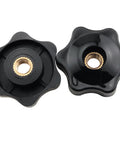 10 Pcs M6 Star Knob Fixtures Tight Handle Nut Through Hole Plastic Knurled Copper Core Knobs For Saw Fence Drilling Machine Lathe Black