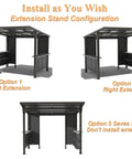 10x10 Hardtop Grill Gazebo With Storage Shelves And Expansion Platform Durable Galvanized Steel Lean-To Canopy Options