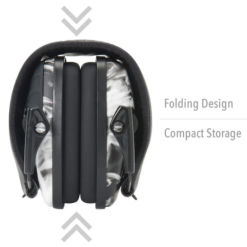 Impact Sport Electronic Shooting Earmuff With 4x Sound Amplification And Auto Shutoff To 82 dB 22 NRR Hearing Protection folded