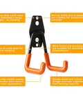 Heavy Duty Wall Hook Set 2 Pack For Garage Storage Durable Metal Wall Mount Hooks For Ladders Tools Garden Gear Hoses Extensions