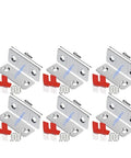 12 Pack Ultra Thin Magnetic Cabinet Catches With Invisible Adhesive, showing six metal catches with screws and adhesive