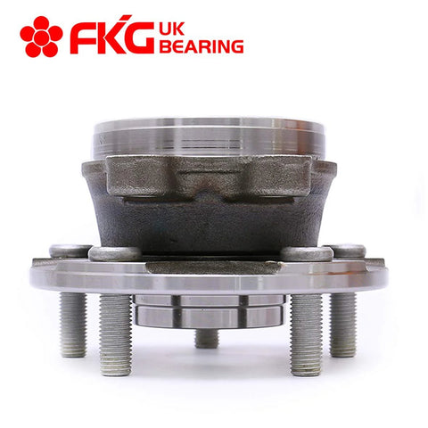 Front view of a Front Wheel Bearing Hub Assembly Set for Toyota Rav4, Prius V, Scion xB, Scion tC and Lexus HS250h - 5 Lug, 2.4L/2.5L Compatibility, All Model Years Included, Set of 2, Built for a Smooth, Quiet Ride.