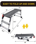 Beast Mode Rugged Aluminum Work Platform Foldable Large Size Step Stool Work Bench With Non Slip Mat 660 Lbs Capacity