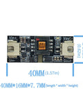 High Efficiency DC DC Boost Converter Module With Isolated PCB Board For Electronics Prototyping showing dimensions 40MM x 16MM x 7.7MM.