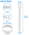 60 Pack 6 Inch Reusable Cable Ties With Hook And Loop For No Fuss Cable Management White Cord Organizer Straps Adjustable Durable Velcro Style