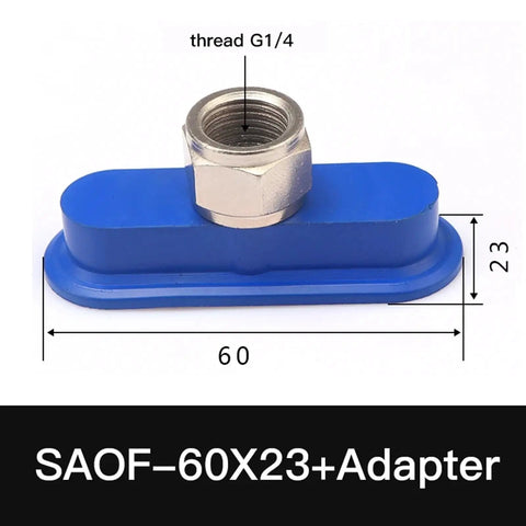 SAOF Oval Silicone Suction Cup For Industrial Pneumatic Manipulator. G1/4 Thread Adapter. 60x23mm heavy duty gripper.