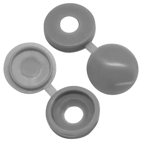 No Brainer Hinged Screw Cover Caps In Small Gray Build With A Nifty Two Piece Frame for snap-on protection of bare fasteners.