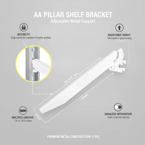 Adjustable Metal Shelf Bracket For Retail Displays And Modular Shelving Fits Standard AA Pillar Slots