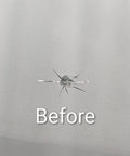 Cracked windshield before using Pro Windshield Repair Kit With Advanced Flexing Holding Structure For Stronger Glass