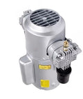 Heavy Duty Piston Vacuum Pump 5HCE-10-M551X High Performance Industrial Airflow Unit gray motor with air intake and valve.