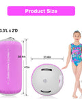 Inflatable Gymnastics Roller Tumbling Barrel 3.3ft Long By 2ft Diameter with size comparison to girl