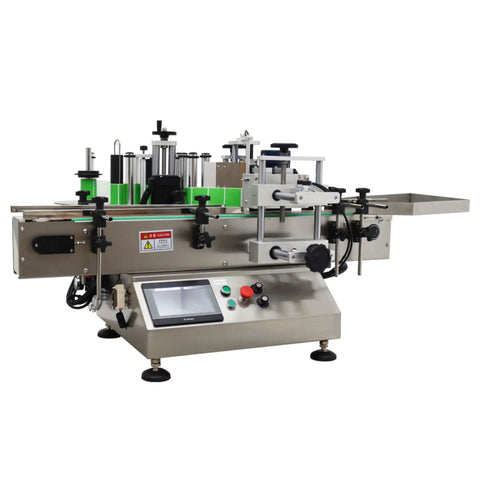 Automatic Round Bottle Labeling Machine Smooth Operator Belt Conveyor Applicator for Cosmetics Beverages Food with touch panel.