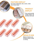 Six Piece Pink Plastic Underwear Drawer Organizer Set Smooth Dresser Storage Dividers for neater socks and underwear storage
